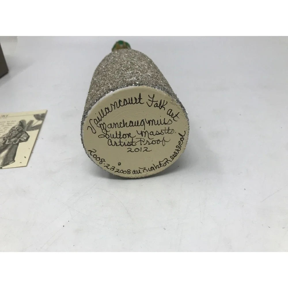 Vaillancourt Folk Art Renaissance Glitter Grey Alcohol Bottle Decoration 2012